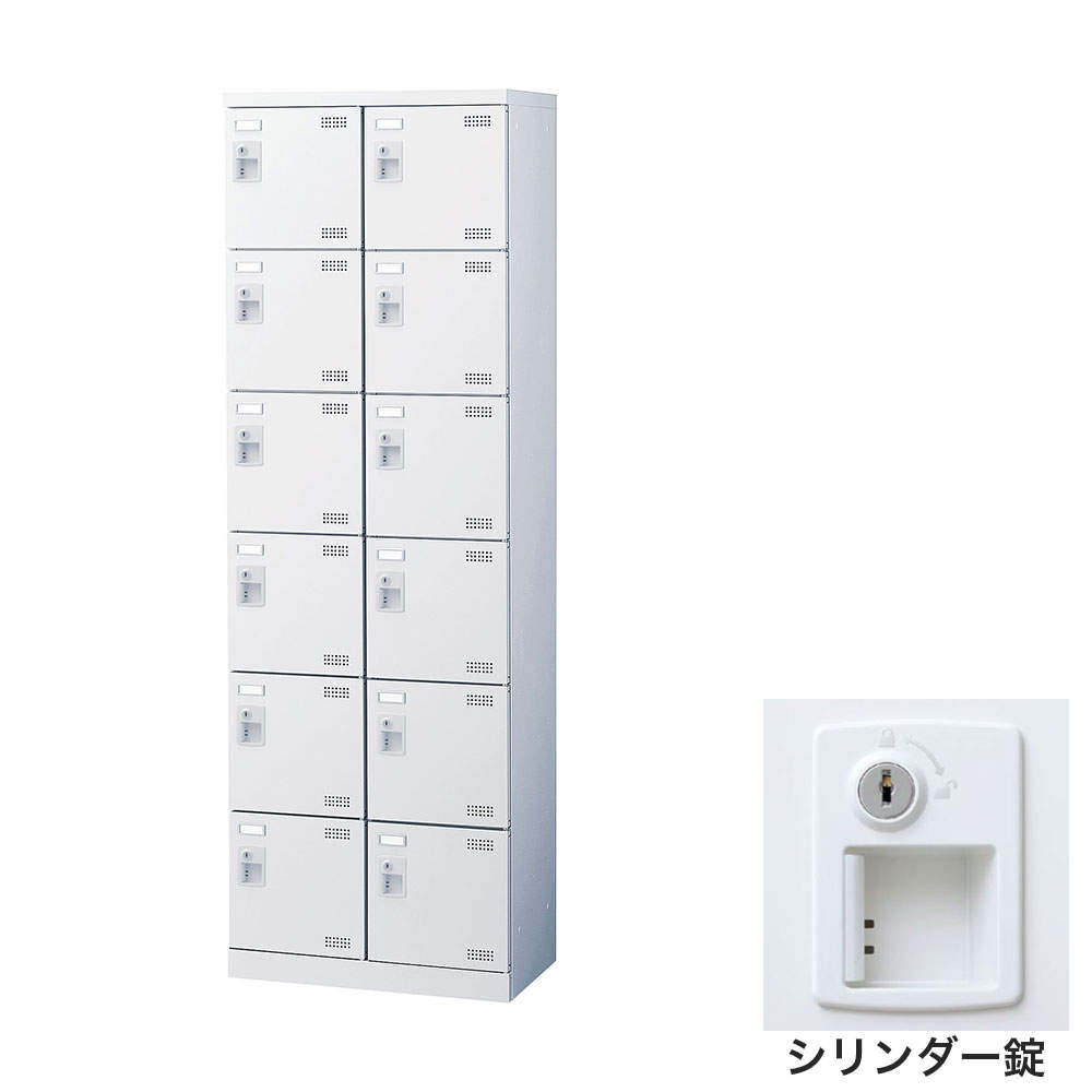生興 靴箱 シューズロッカー SLBW-212-S2 (シリンダー錠)2列6段12人用