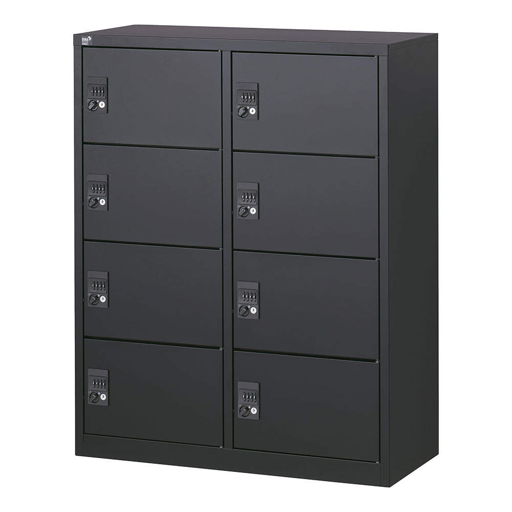 生興 ALZシリーズ パーソナルロッカー 8扉 ブラック W880xD380×H1110mm ALZK-PL34-8