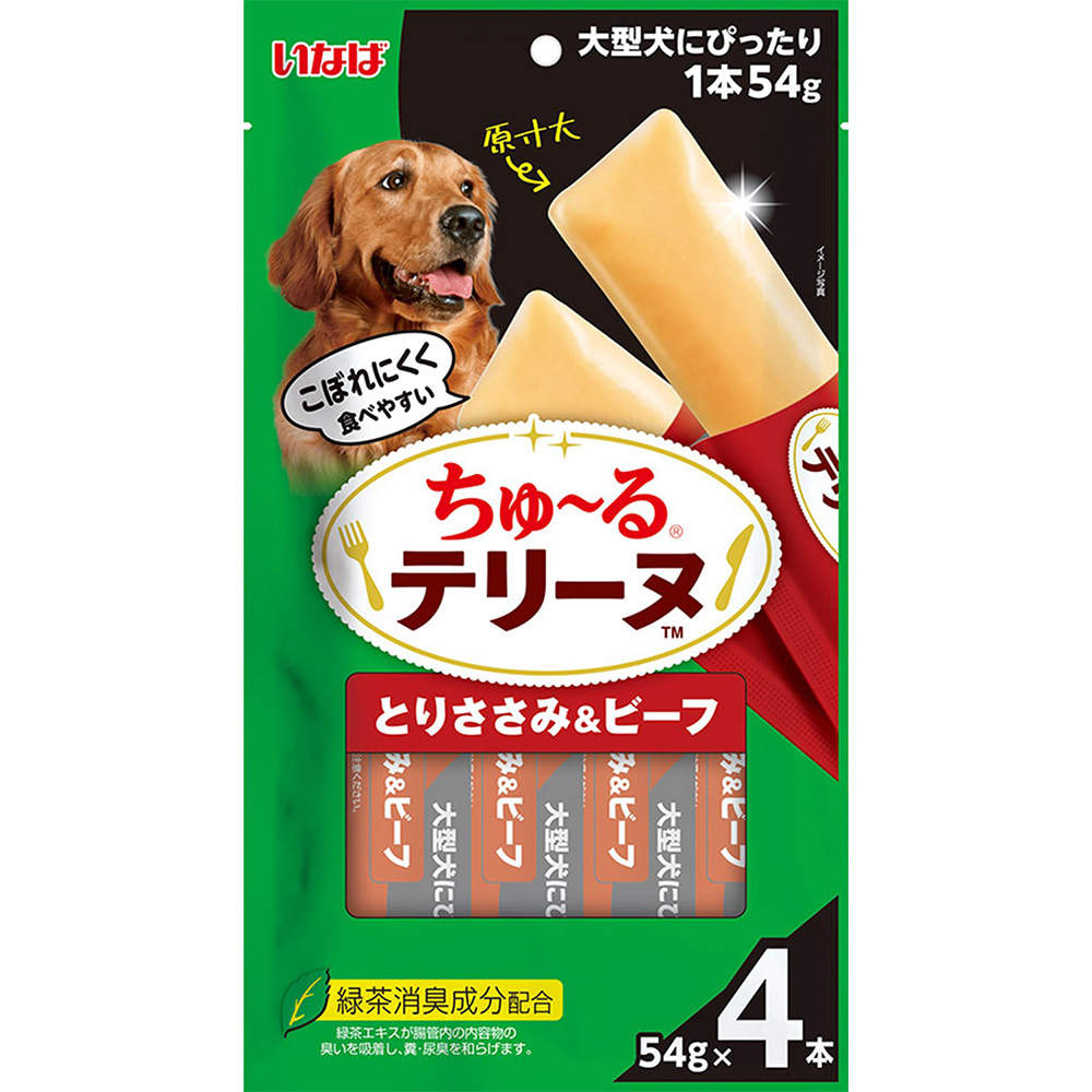 【ポイント10倍】いなば ちゅ~る テリーヌ 大型犬用 とりささみ&ビーフ 54g 4本入