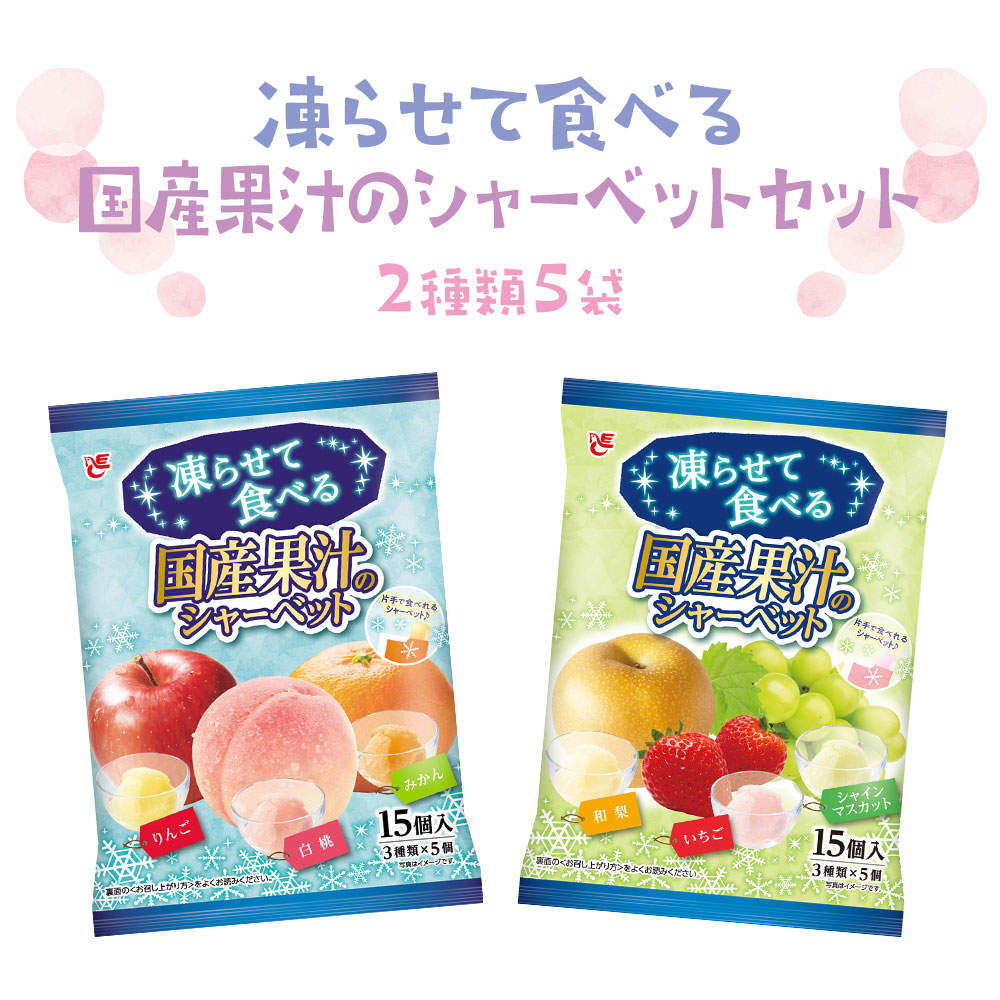 エースベーカリー 凍らせて食べる国産果汁のシャーベット 2種類 5袋セット