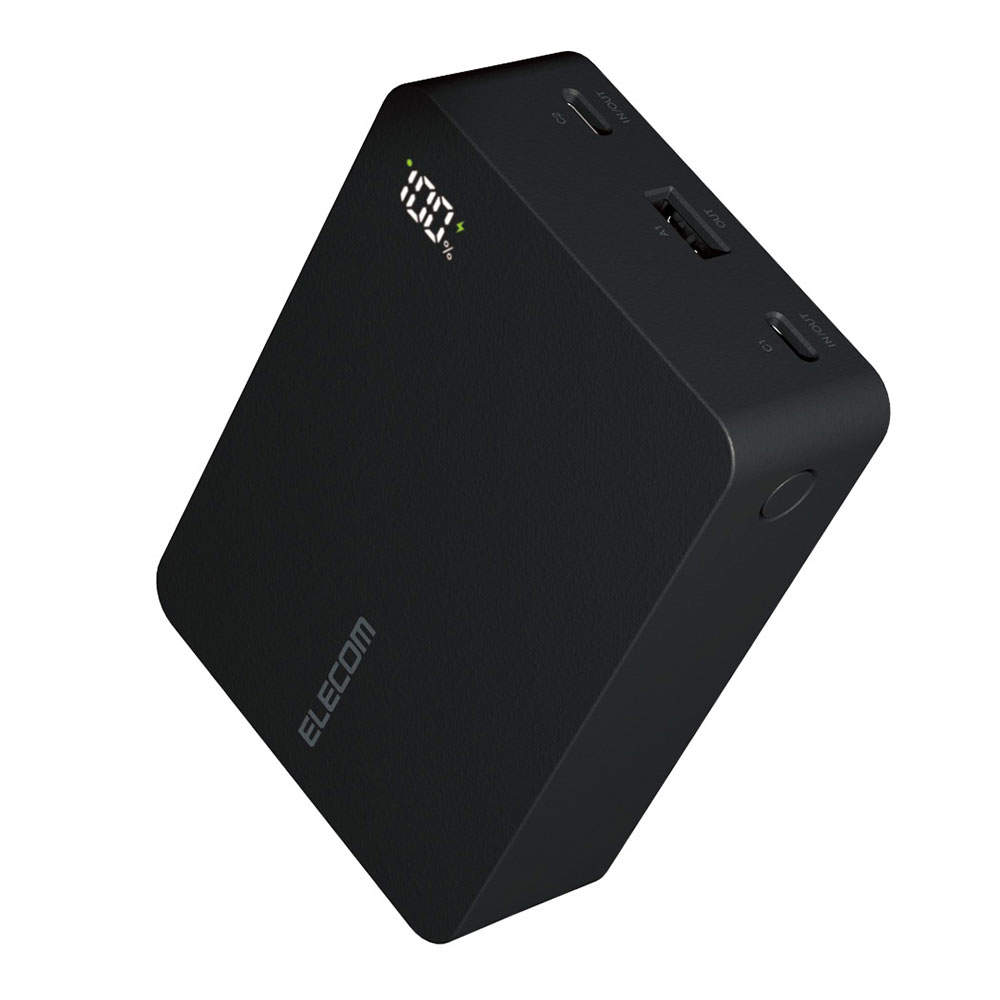 エレコム モバイルバッテリー 20400mAh 67W Type-C 2ポート USB-A 1ポート PSE認証 PC充電対応 ブラック EC-C44LBK