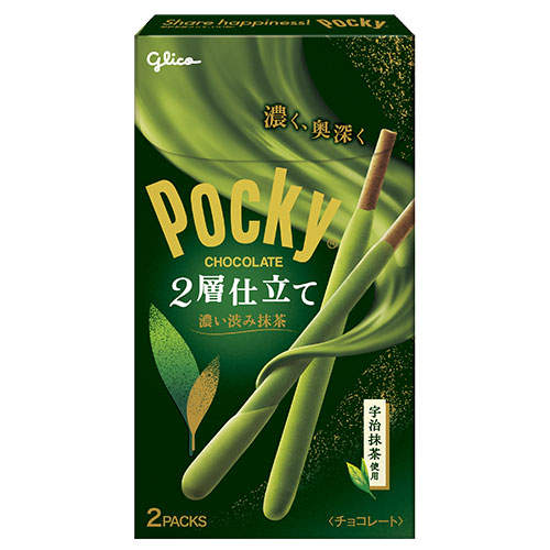 【賞味期限:26.04.30】ポッキー 2層仕立て 濃い渋み抹茶 グリコ 2袋入 3個
