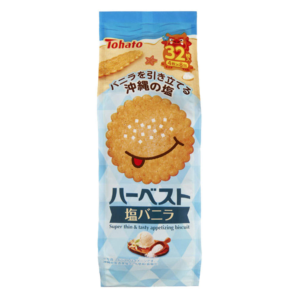 賞味期限:27.01.13 東ハト ハーベスト 塩バニラ 32枚 3個