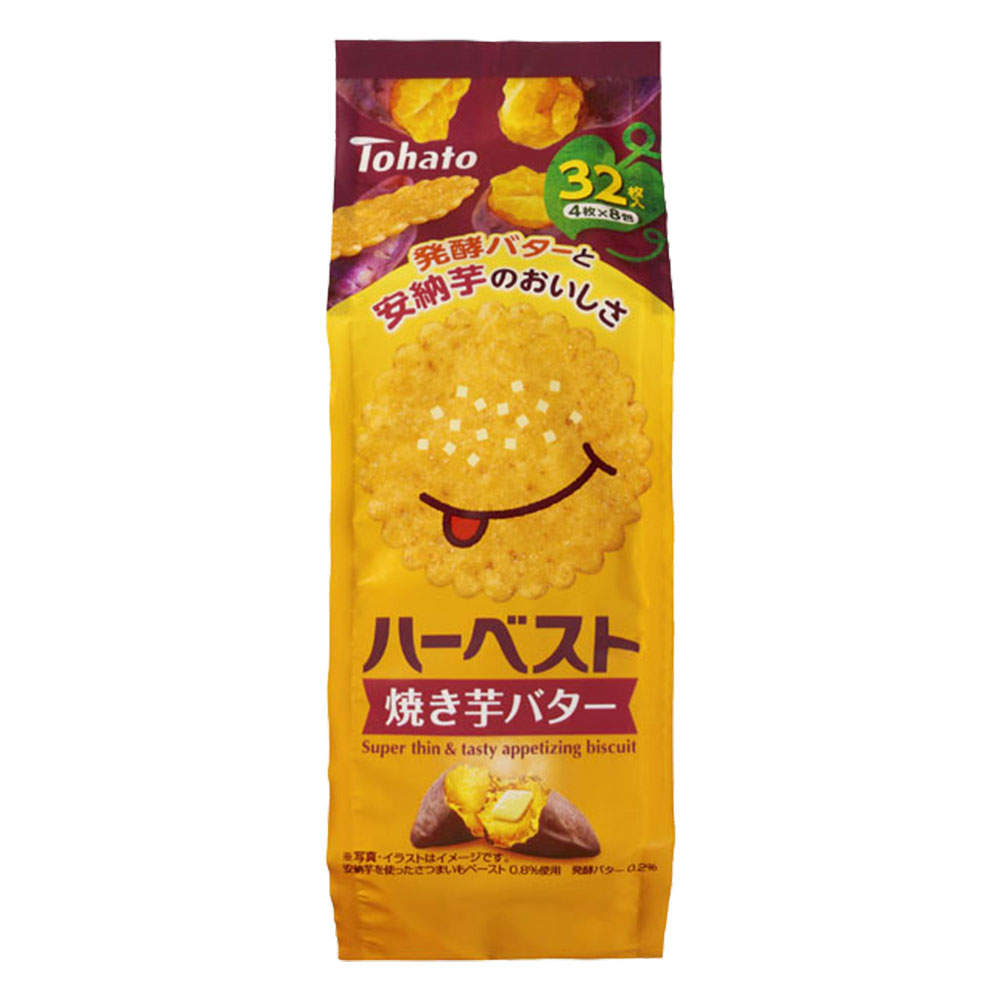 賞味期限:27.04.01 東ハト ハーベスト 焼き芋バター 32枚 3袋