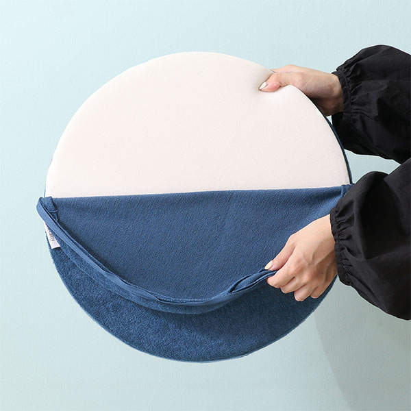不二貿易 Foamy 低反発シートクッション ラウンド 丸型38cm ネイビー