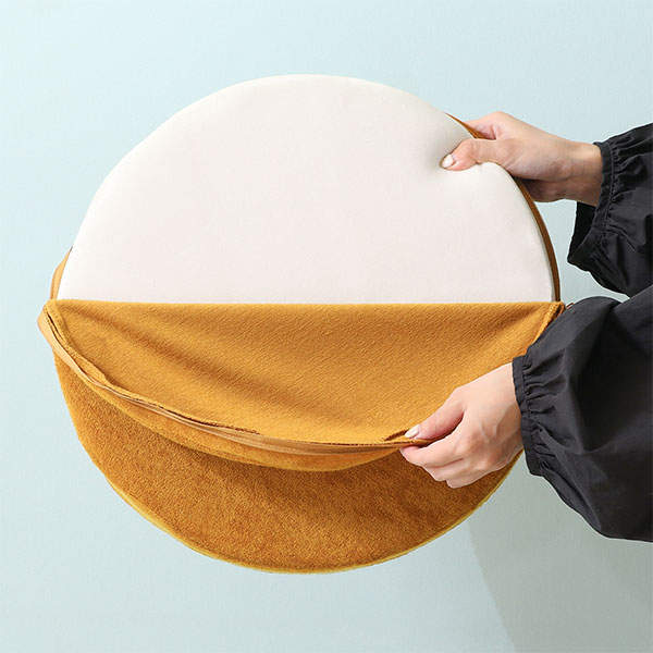 不二貿易 Foamy 低反発シートクッション ラウンド 丸型38cm キャメル