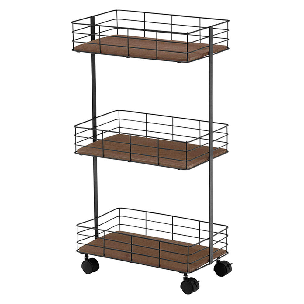 萩原 スリムワゴン ブラック 完成品 KR-3856BK