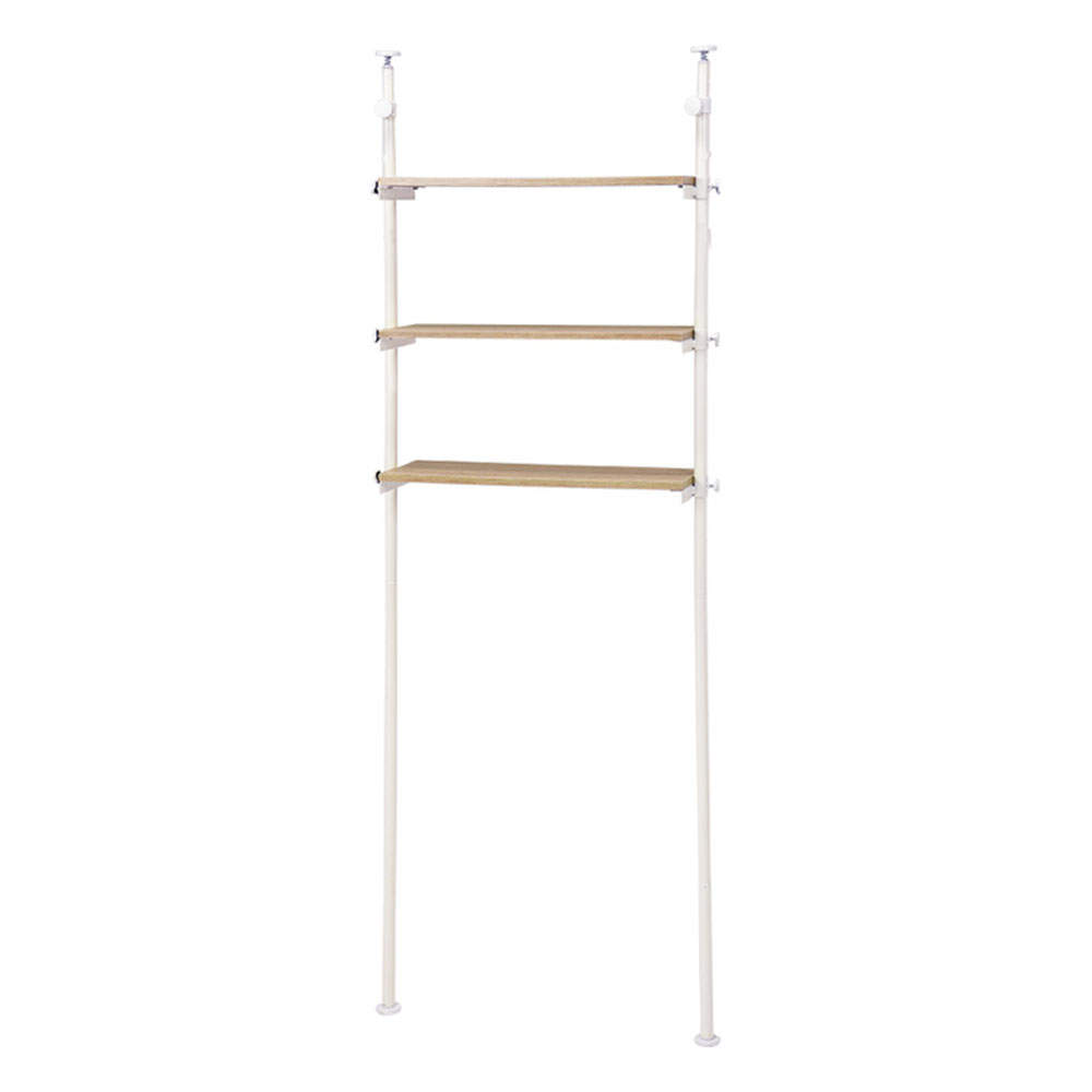 萩原 突っ張り洗濯機ラック ナチュラル/ホワイト KTR-3153WH