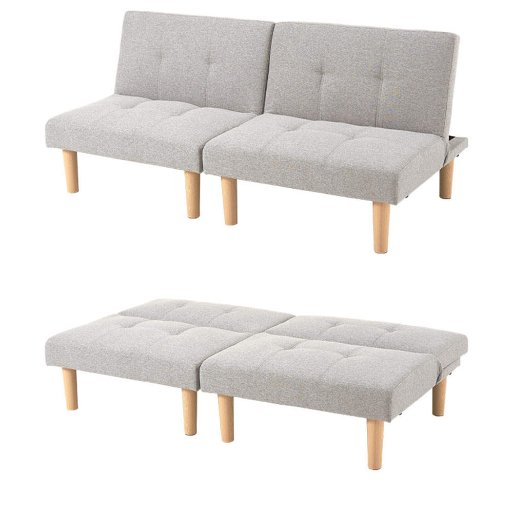 萩原 ソファベッド ライトグレー LSF-4440LGY-2S