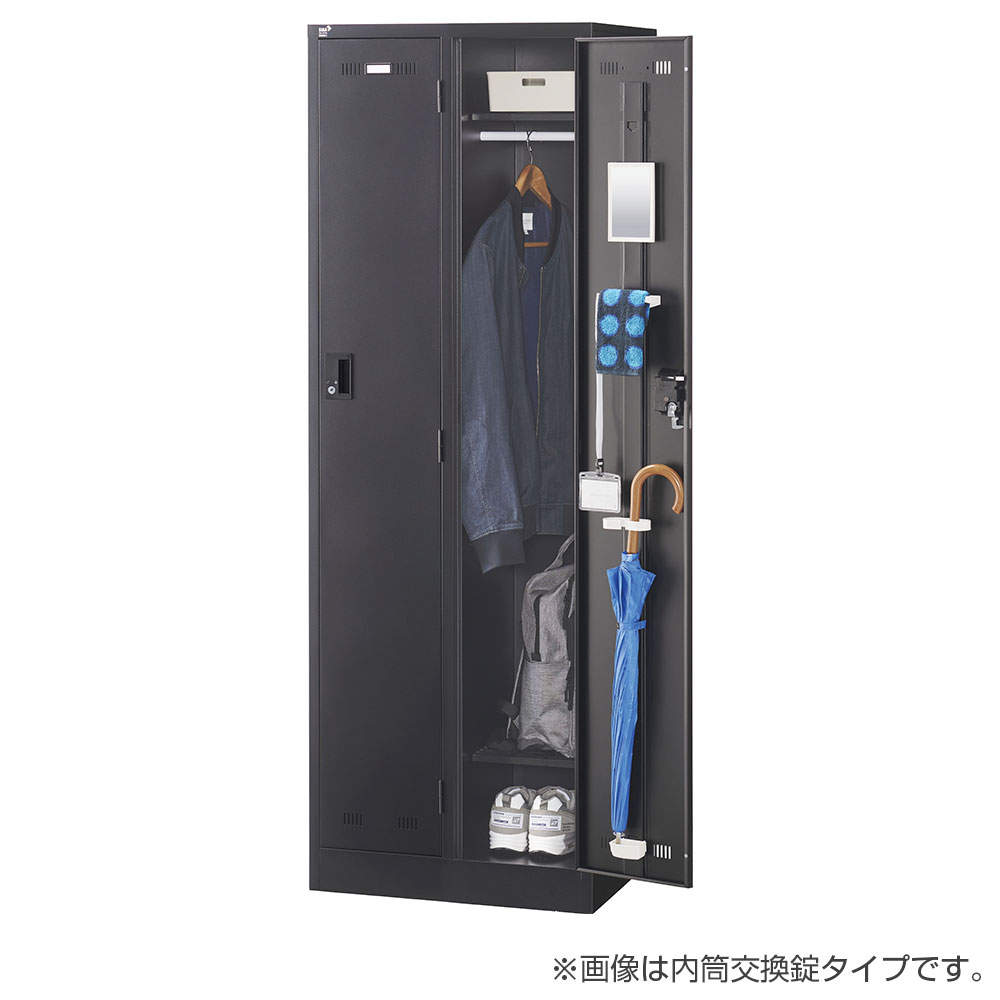 生興 SLDKロッカー 2人用 ダイヤル錠 W608×D515×H1790mm ブラック SLDK-2-D3