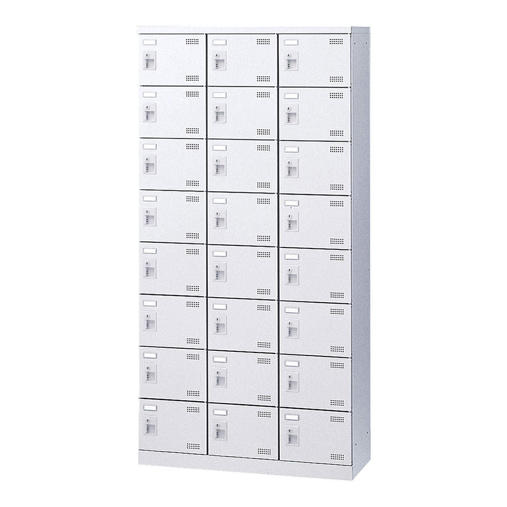 生興 靴箱 シューズロッカー SLBW-24-S2 (シリンダー錠)3列8段24人用