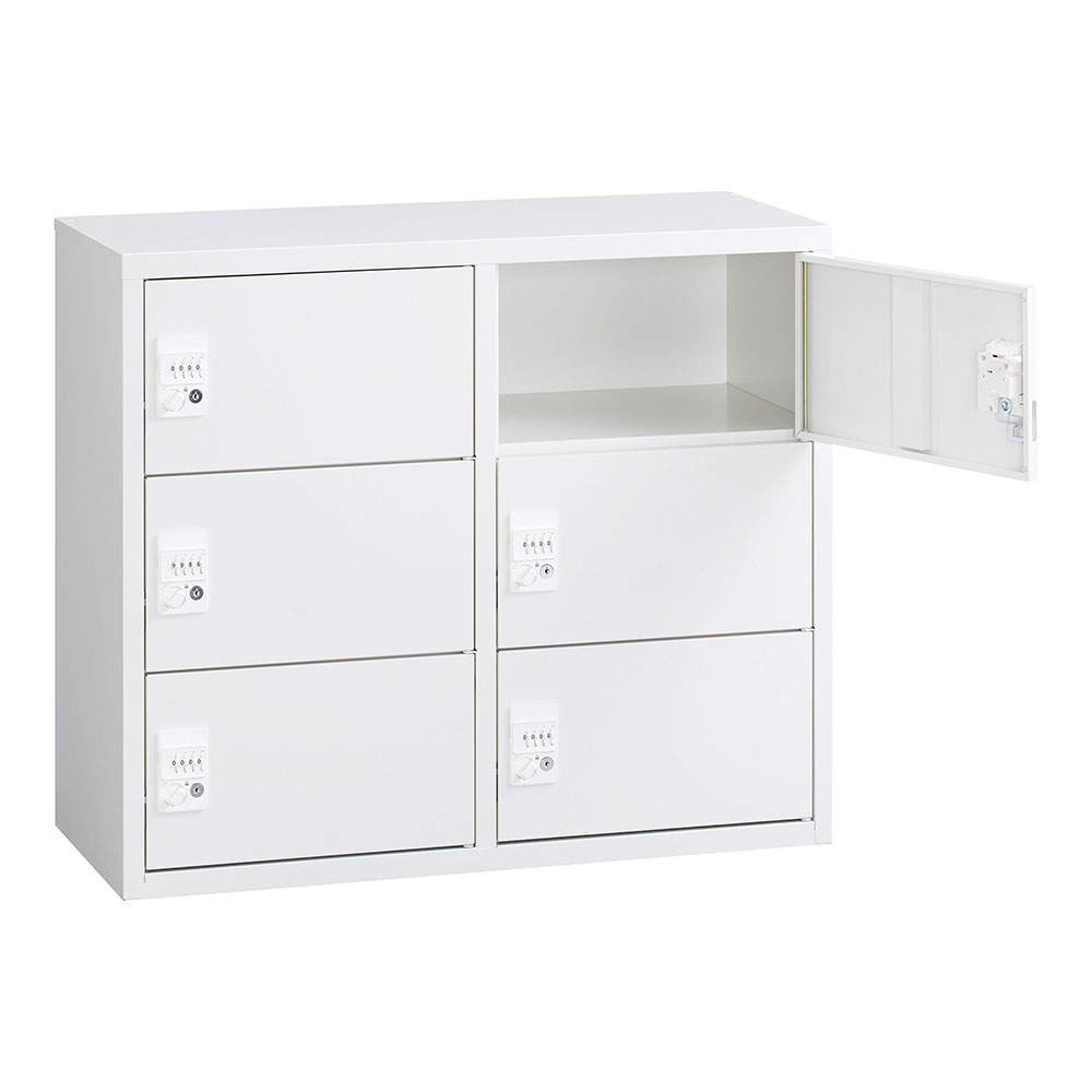 生興 ALZシリーズ パーソナルロッカー 6扉 ホワイト W880xD380×H750mm ALZ-PL32-6