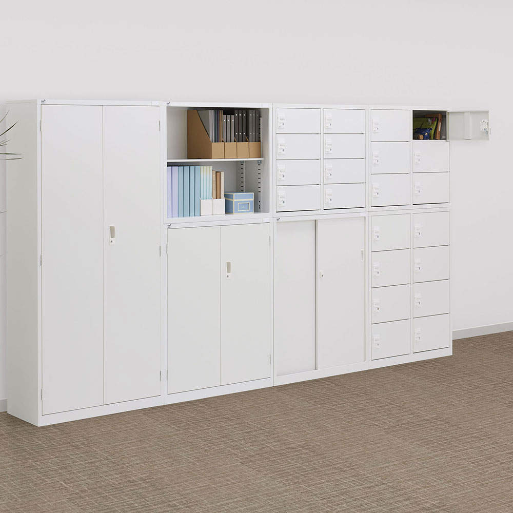生興 ALZシリーズ パーソナルロッカー 8扉 ホワイト W880xD380×H750mm ALZ-PL32-8
