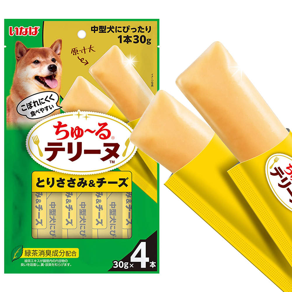 【ポイント10倍】いなば ちゅ~る テリーヌ 中型犬用 とりささみ&チーズ 30g 4本入