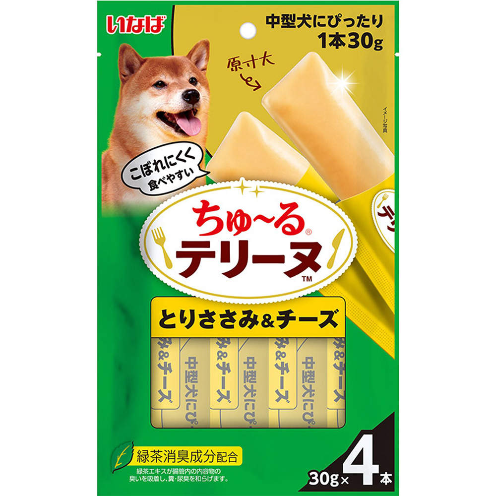 【ポイント10倍】いなば ちゅ~る テリーヌ 中型犬用 とりささみ&チーズ 4本入 6個
