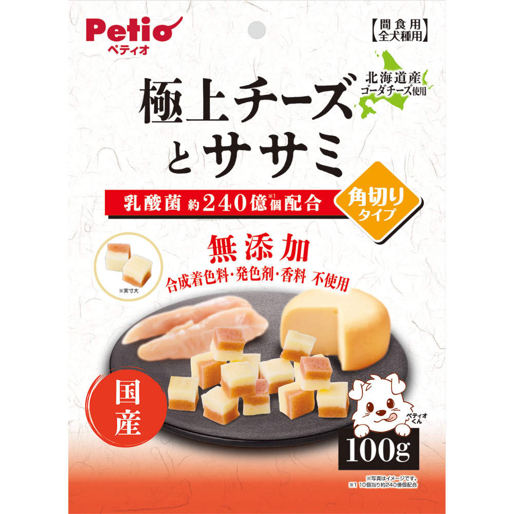 ペティオ 極上チーズとササミ 角切りタイプ 100g 10個