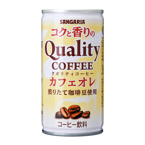 サンガリア コクと香りのクオリティコーヒー カフェオレ 185g×30缶
