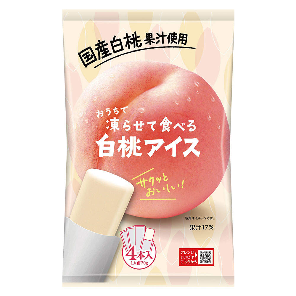 谷尾食糧工業 凍らせて食べる 国産白桃アイス 70g×4本 3袋
