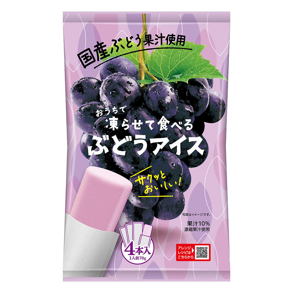 谷尾食糧工業 凍らせて食べる 国産ぶどうアイス 70g×4本 3袋