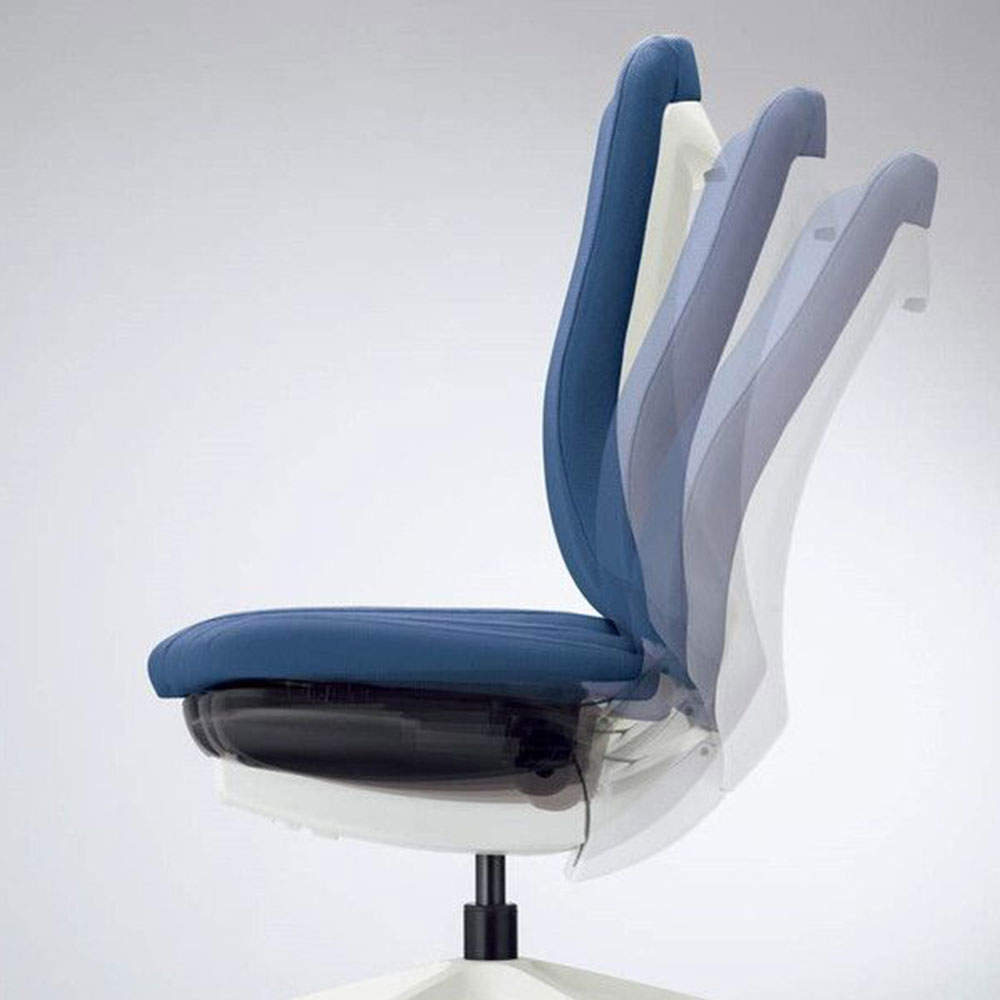 ライオン事務器 オフィスチェア バーサル ハイバック 肘なし 布張り ターコイズブルー No.3520F-K