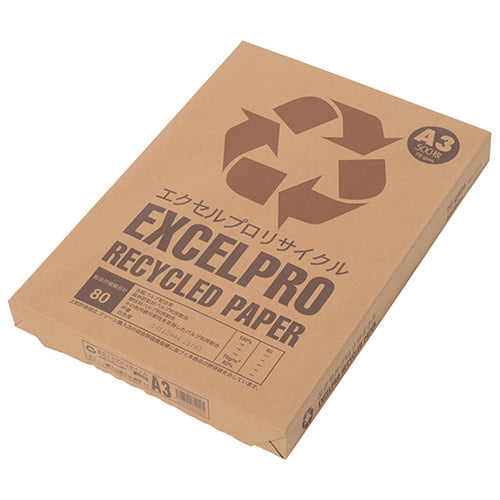 【グリーン購入法適合】リサイクルコピー用紙 再生紙 白色度82% A3 1500枚 (500枚×3冊) エクセルプロ リサイクル GPNエコ商品ねっと掲載 古紙配合率100%