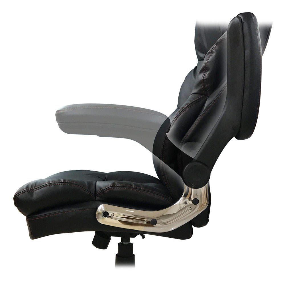 エグゼクティブチェア PUレザー オフィスチェア 肘掛け付 BMC-BK