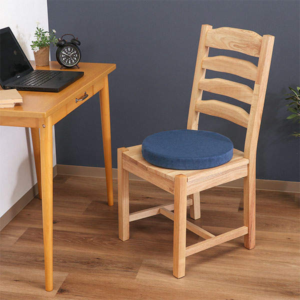 不二貿易 Foamy 低反発シートクッション ラウンド 丸型38cm ネイビー