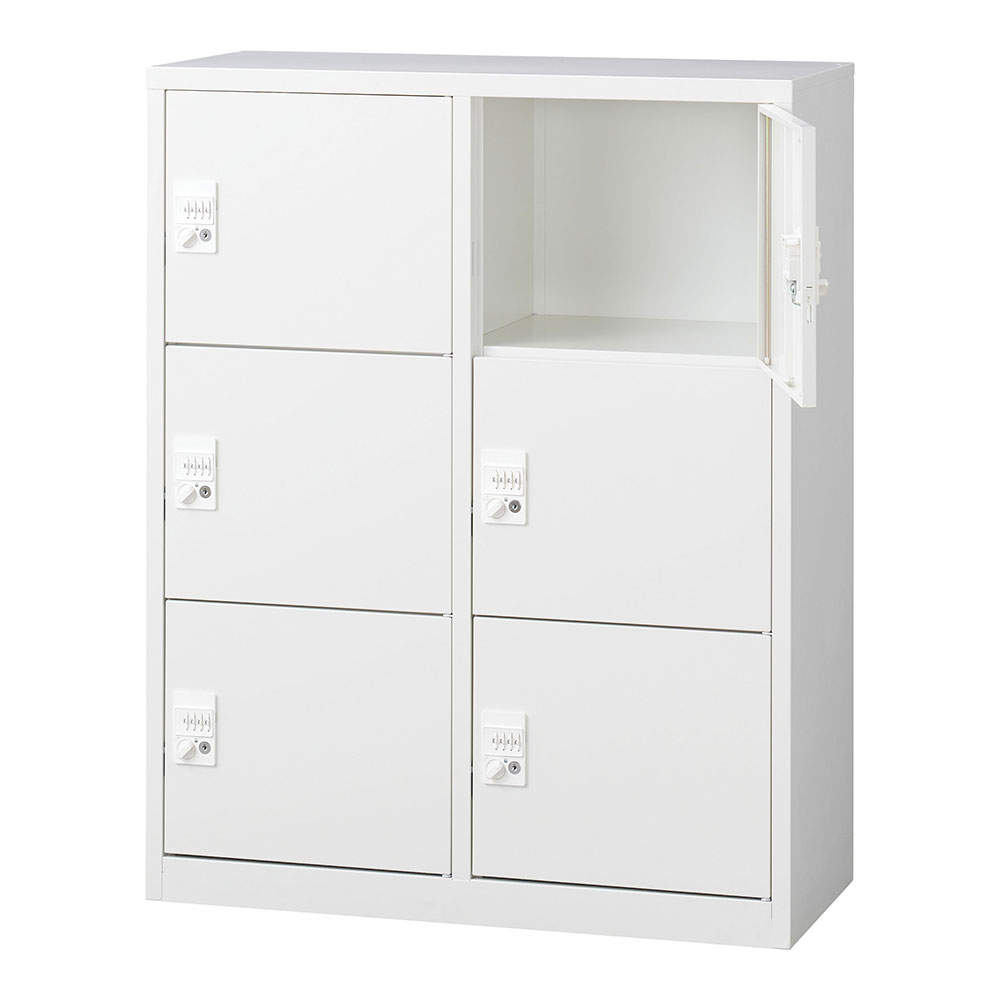 生興 ALZシリーズ パーソナルロッカー 6扉 ホワイト W880xD380×H1110mm ALZ-PL34-6