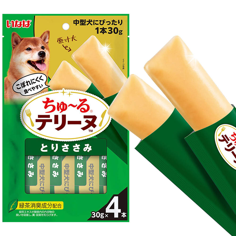 【ポイント10倍】いなば ちゅ~る テリーヌ 中型犬用 とりささみ 4本入 6個