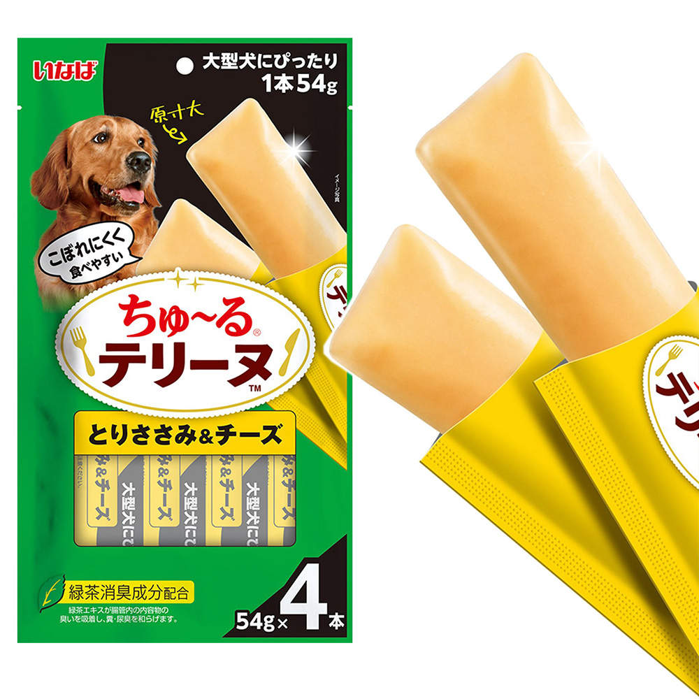 【ポイント10倍】いなば ちゅ~る テリーヌ 大型犬用 とりささみ&チーズ 4本入 24個