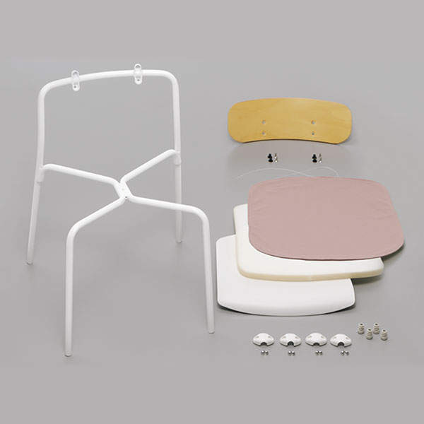 サンケイ スタッキングチェア ミーティングチェア キャスター付き 布張り 背合板色ナチュラル セージ 4脚セット CM112-MYC-PST-SJ