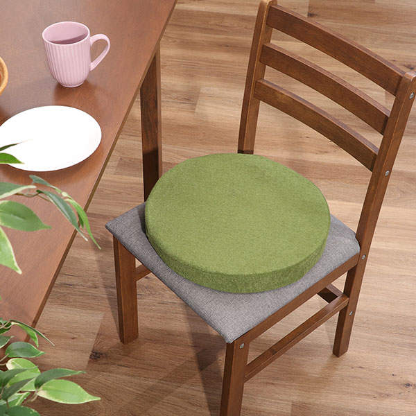 不二貿易 Foamy 低反発シートクッション ラウンド 丸型38cm カーキ