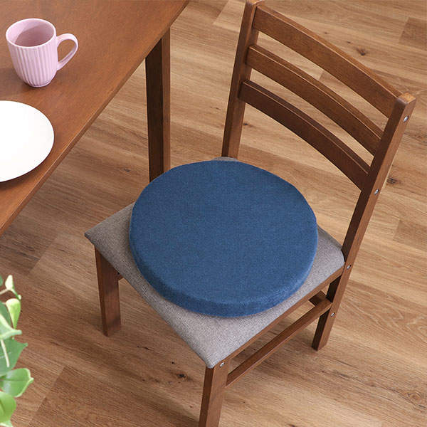 不二貿易 Foamy 低反発シートクッション ラウンド 丸型38cm ネイビー