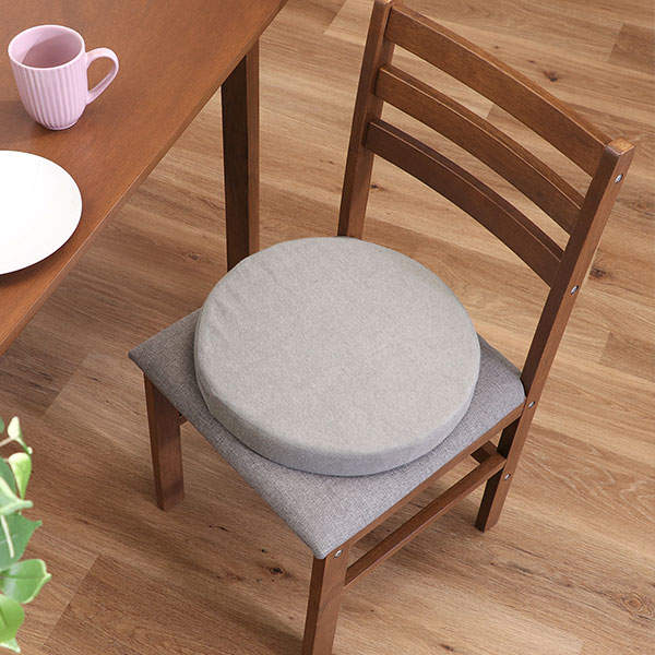 不二貿易 Foamy 低反発シートクッション ラウンド 丸型38cm グレー