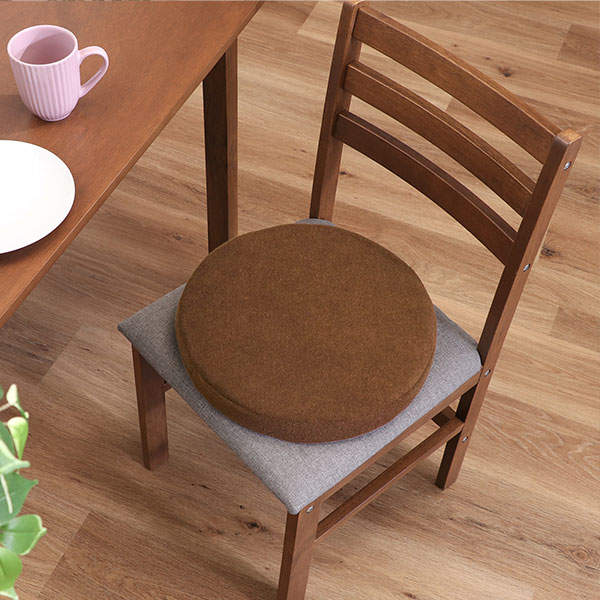 不二貿易 Foamy 低反発シートクッション ラウンド 丸型38cm ブラウン