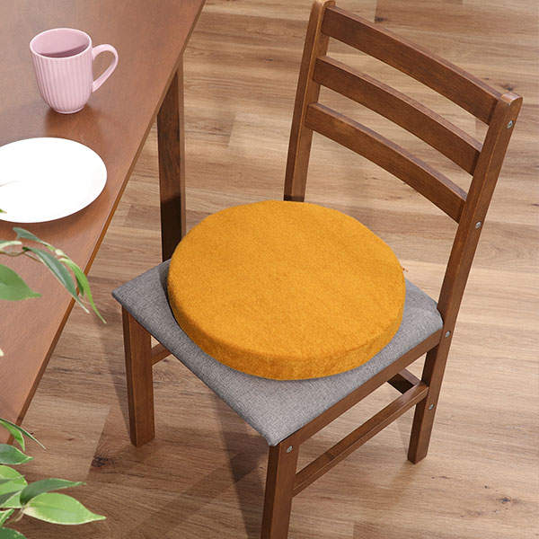 不二貿易 Foamy 低反発シートクッション ラウンド 丸型38cm キャメル