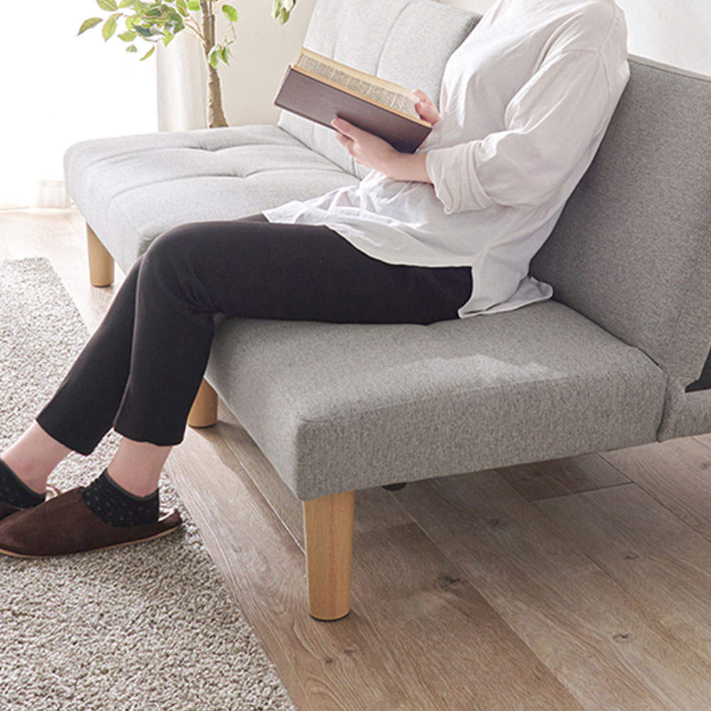 萩原 ソファベッド ライトグレー LSF-4440LGY-2S