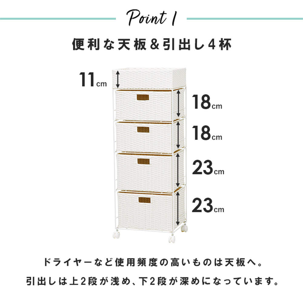 萩原 ランドリーラック ホワイト RAN-2415WH