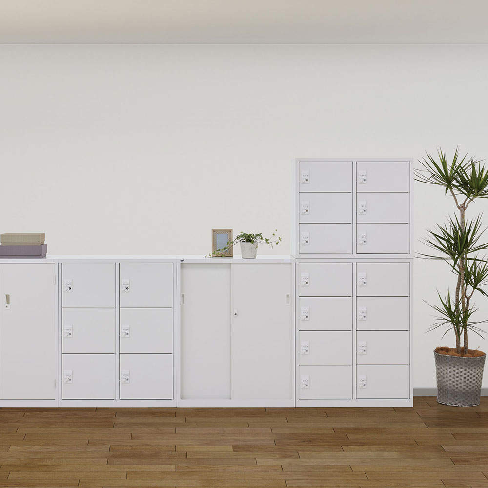生興 ALZシリーズ パーソナルロッカー 8扉 ホワイト W880xD380×H750mm ALZ-PL32-8