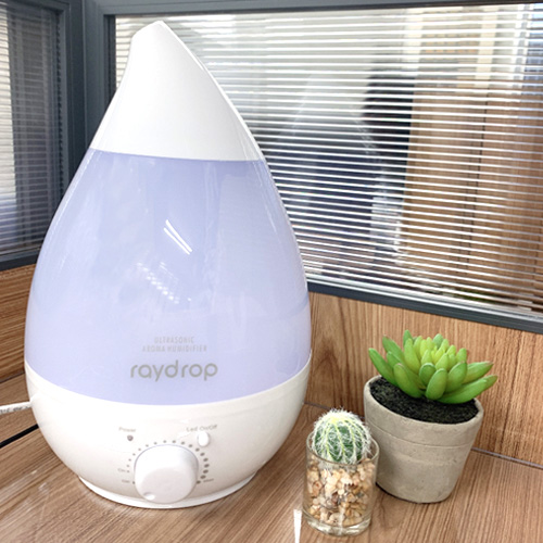ヒロ・コーポレーション 加湿器 レイドロップ 超音波アロマLED加湿器 2.4L ホワイト KH-202WH
