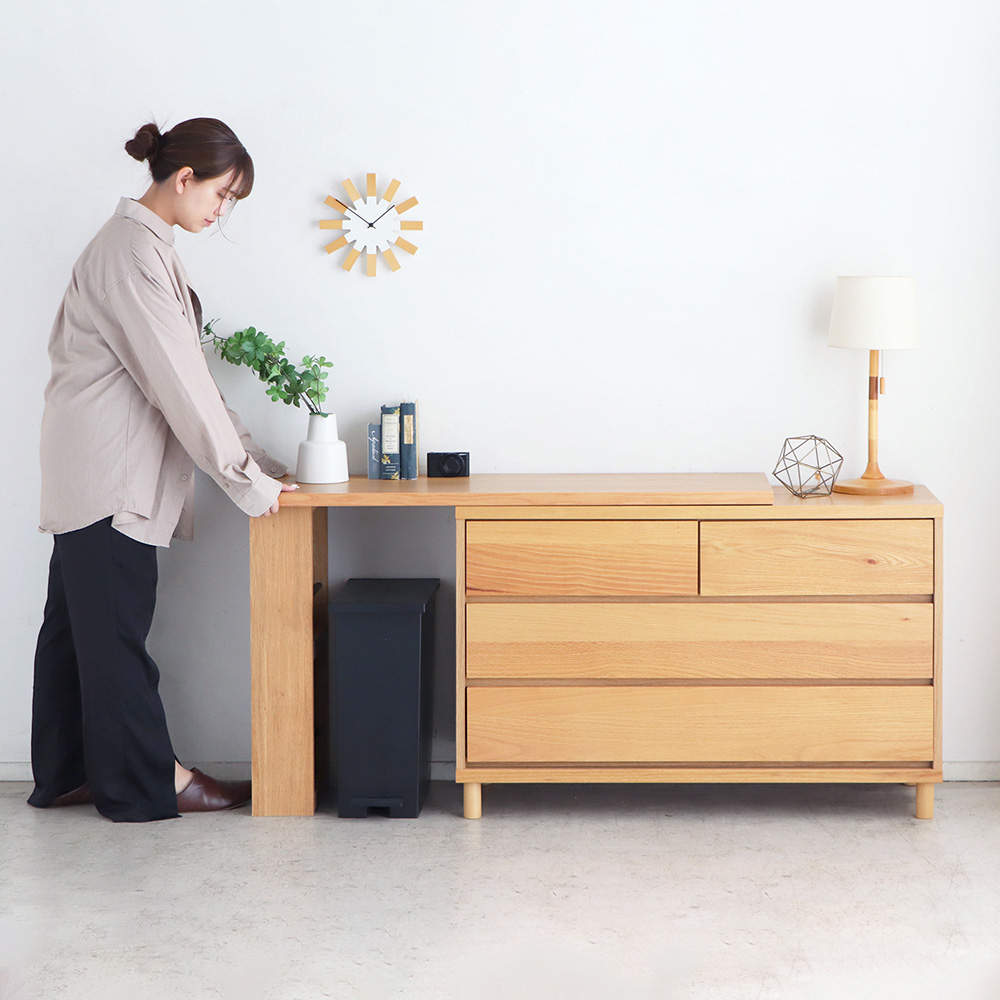 東馬 HT ハウタ チェスト用伸長デスク天板 120cm ナチュラル