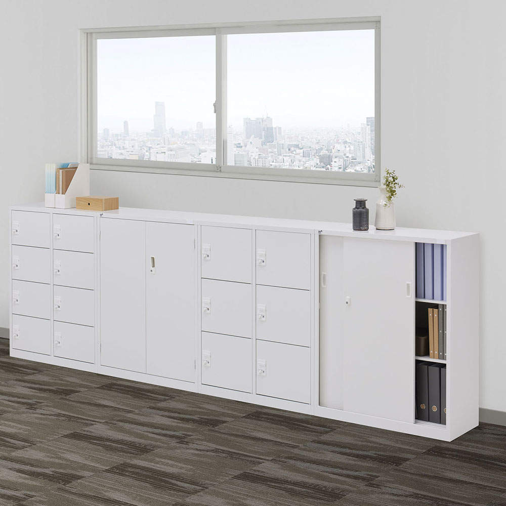 生興 ALZシリーズ パーソナルロッカー 6扉 ホワイト W880xD380×H750mm ALZ-PL32-6