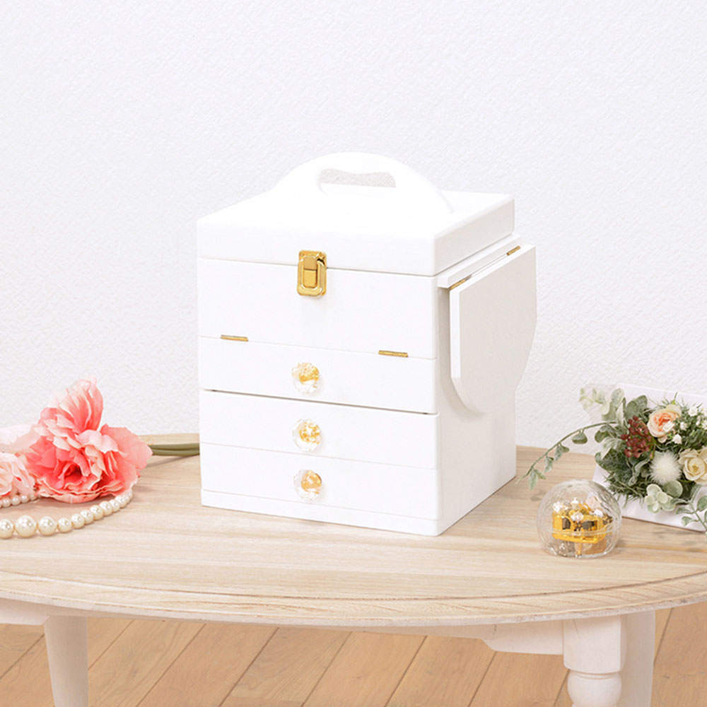 萩原 コスメボックス ホワイト MUD-6835WH