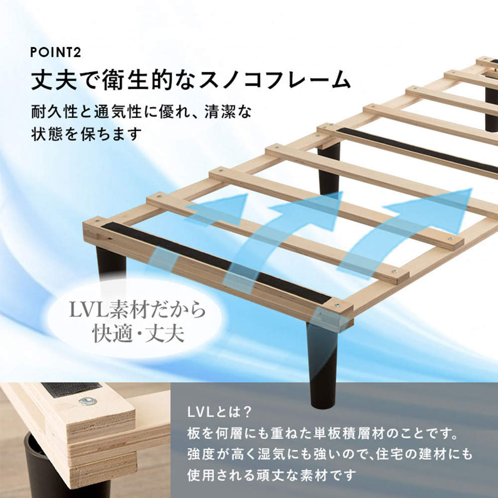 萩原 ボンネルコイルマットレスベッド アイボリーホワイト KMB-3105WH
