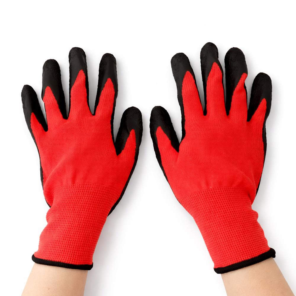 GRATES 天然ゴム背抜き手袋 レッド 12双