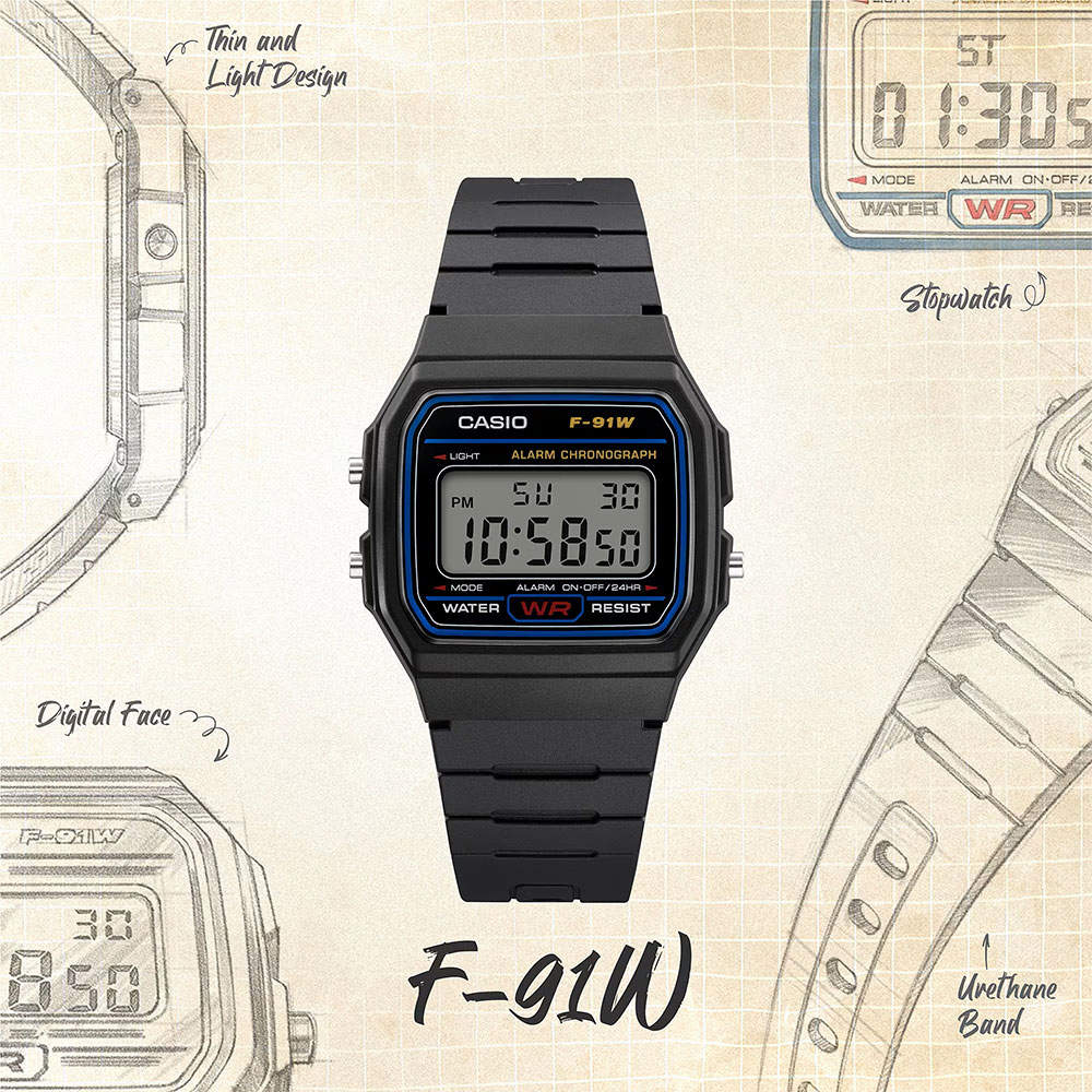 カシオ計算機 腕時計 スタンダード カシオコレクション F-91W-1JH