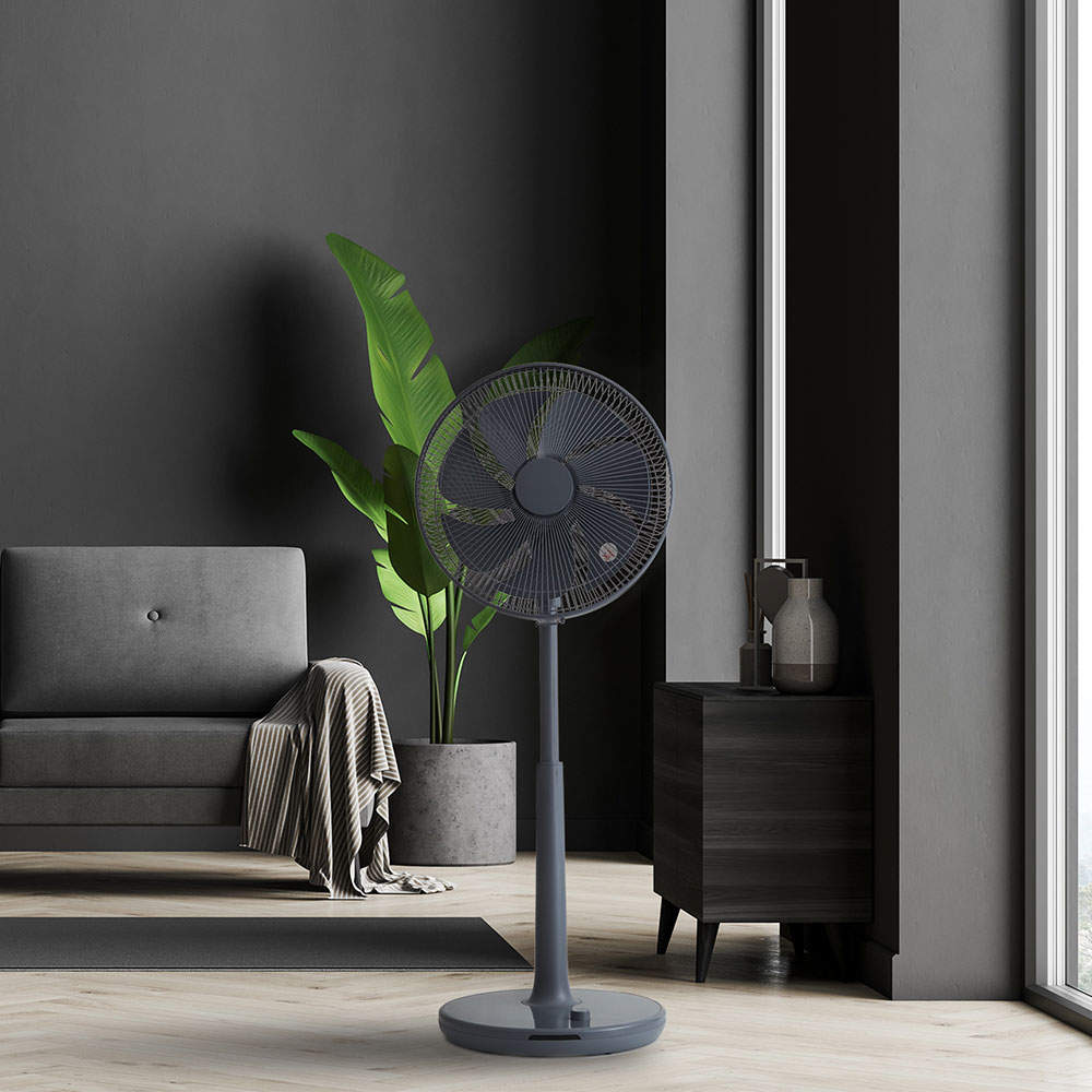 C:NET 扇風機 リビング扇 DCモーター リモコン式 ハイポジション グレー CFDH407GY