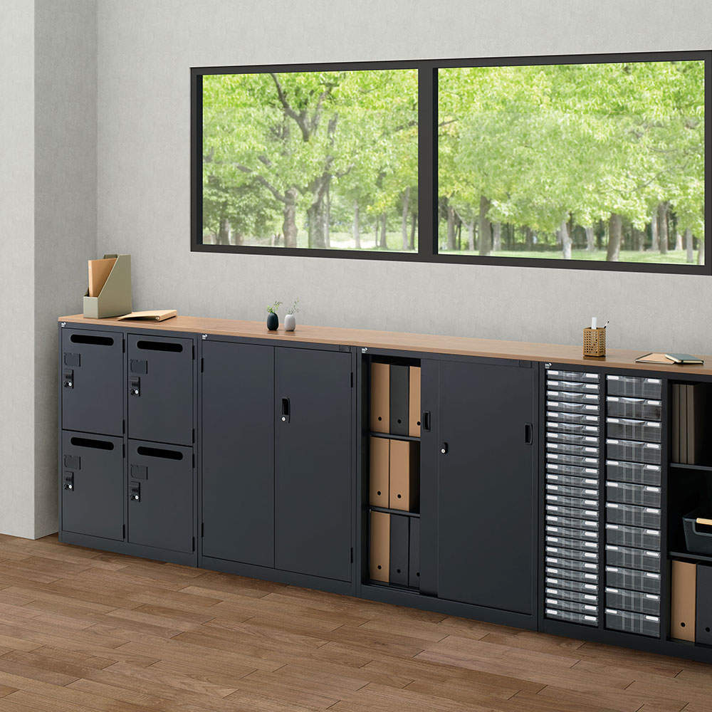 生興 ALZシリーズ パーソナルロッカー 8扉 ブラック W880xD380×H1110mm ALZK-PL34-8