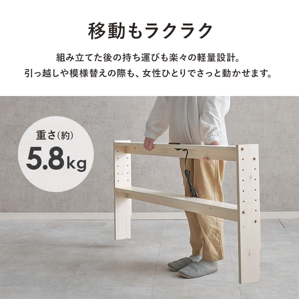 萩原 後付けヘッドボード ホワイトウォッシュ WH-7710D-WS