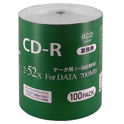 磁気研究所 CD-R HIDISC 2-52倍速 データ用 100枚 CR80GP100_BULK: